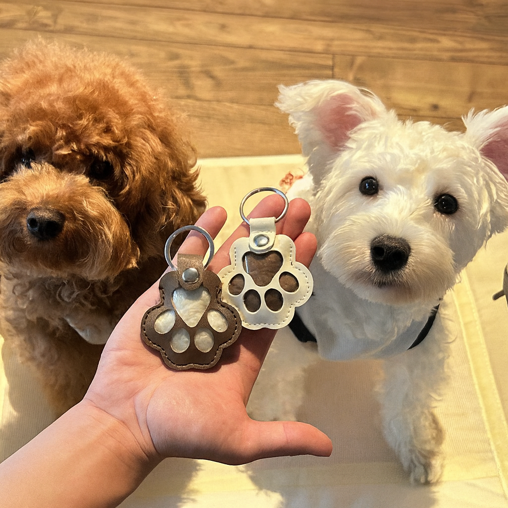 Pet Fur Leather Keepsake Keychain