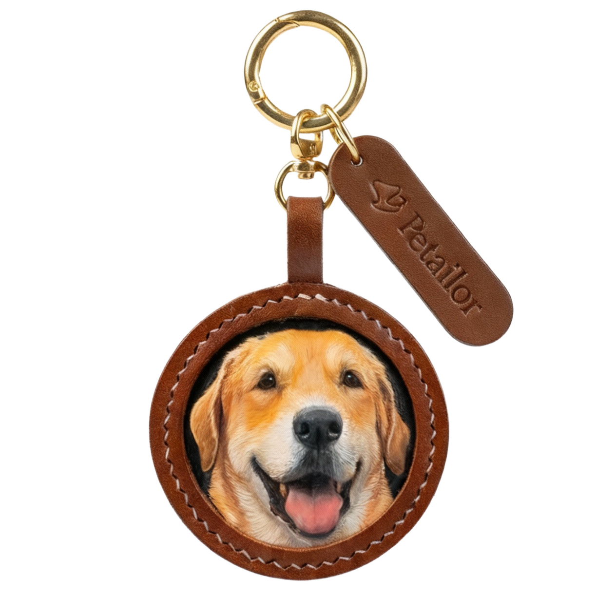 Custom Pet Leather Engraved Round