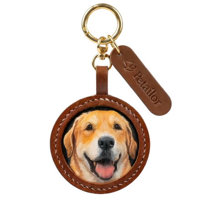 Custom Pet Leather Engraved Round