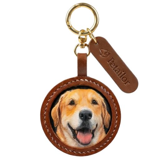 Custom Pet Leather Engraved Round