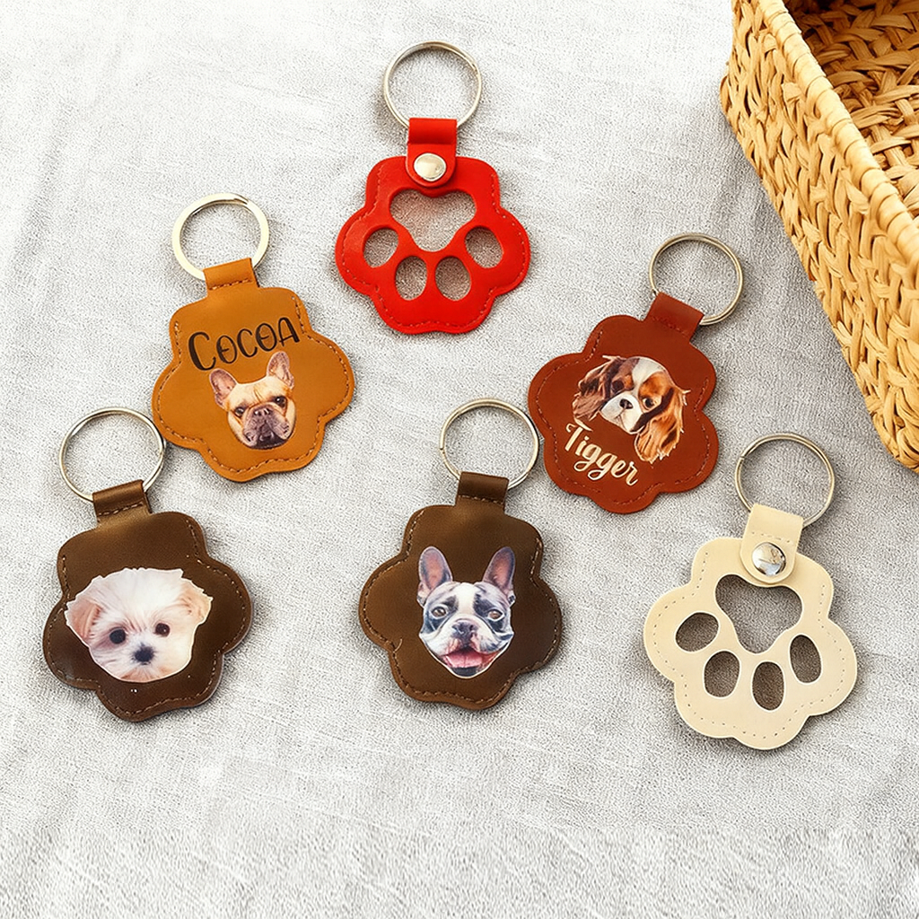 Pet Fur Leather Keepsake Keychain