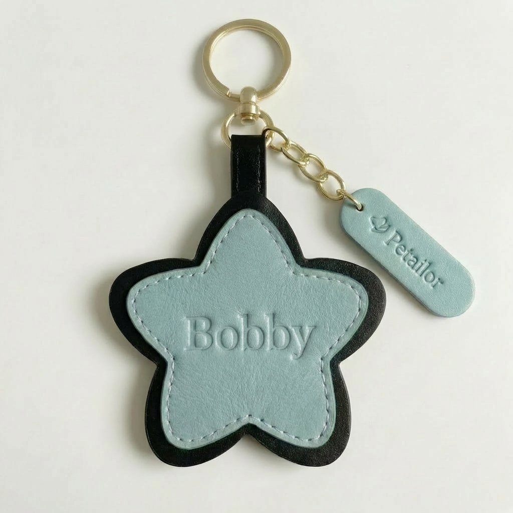Custom Pet Leather Engraved Star Shape