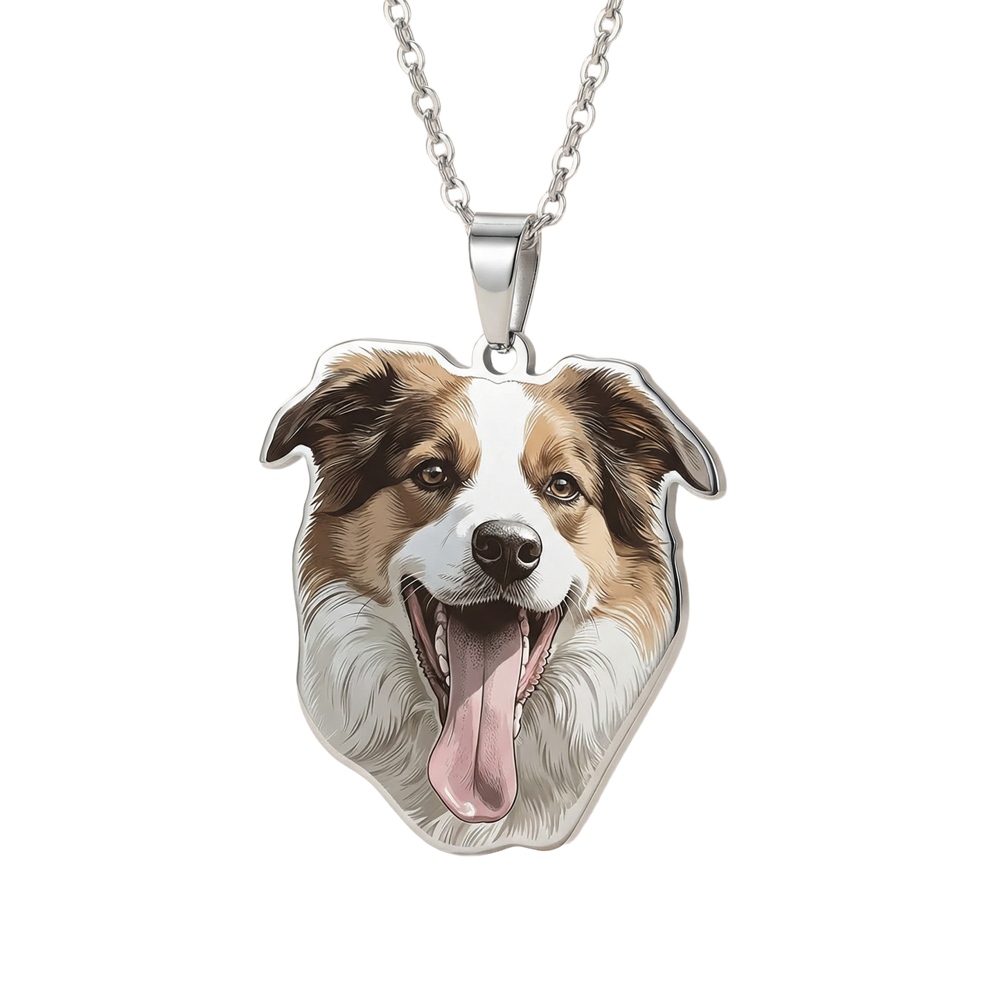 Custom Pet Face Portrait Necklace