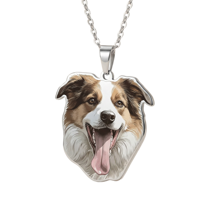 Custom Pet Face Portrait Necklace