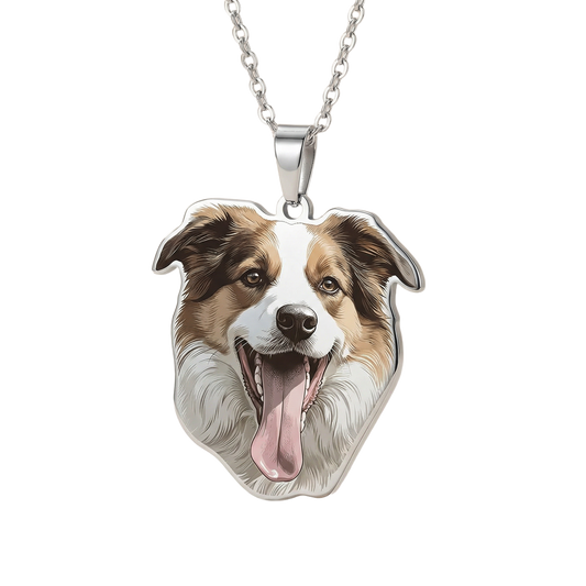 Custom Pet Face Portrait Necklace