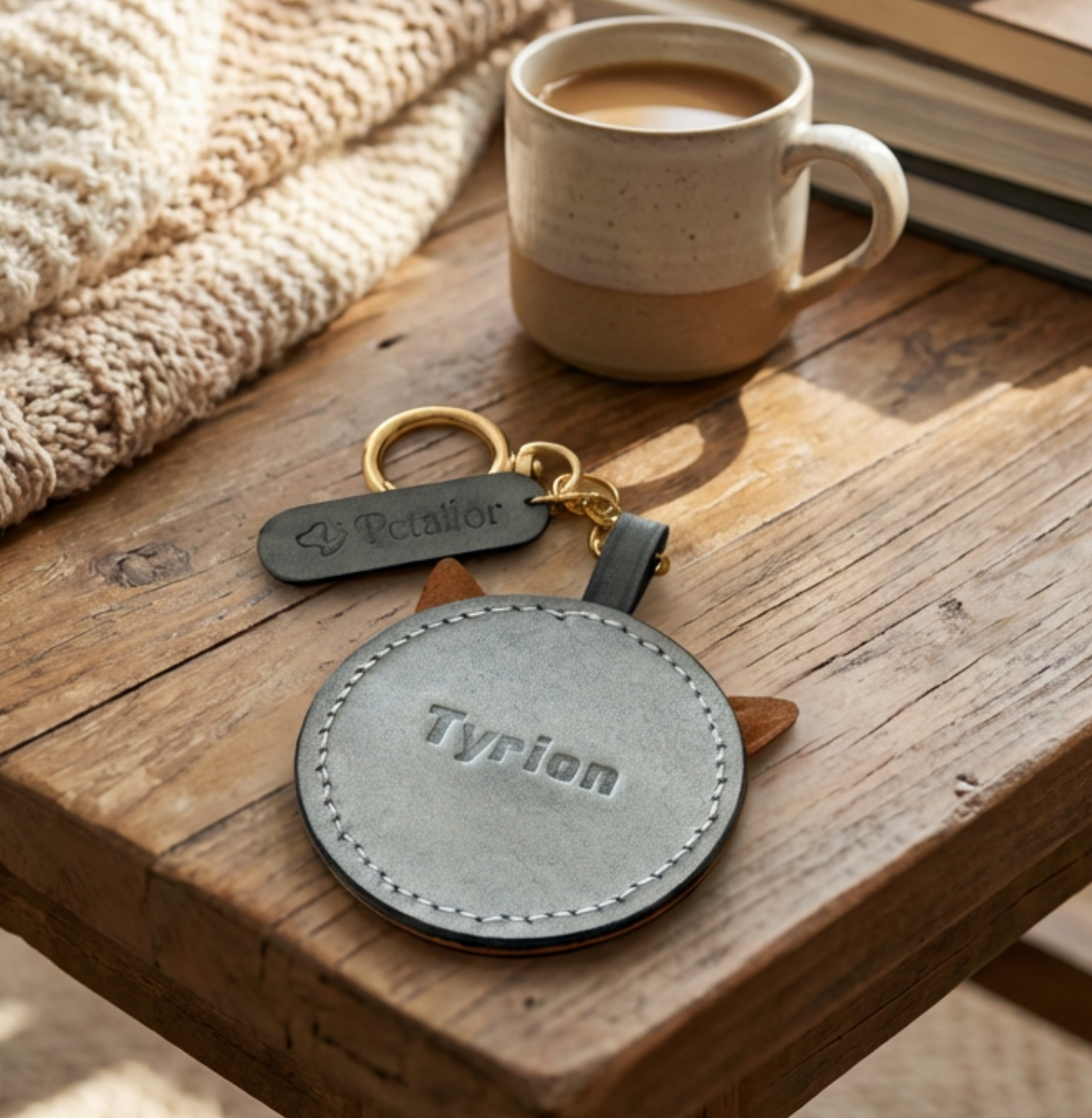 Custom Pet Leather Engraved Round