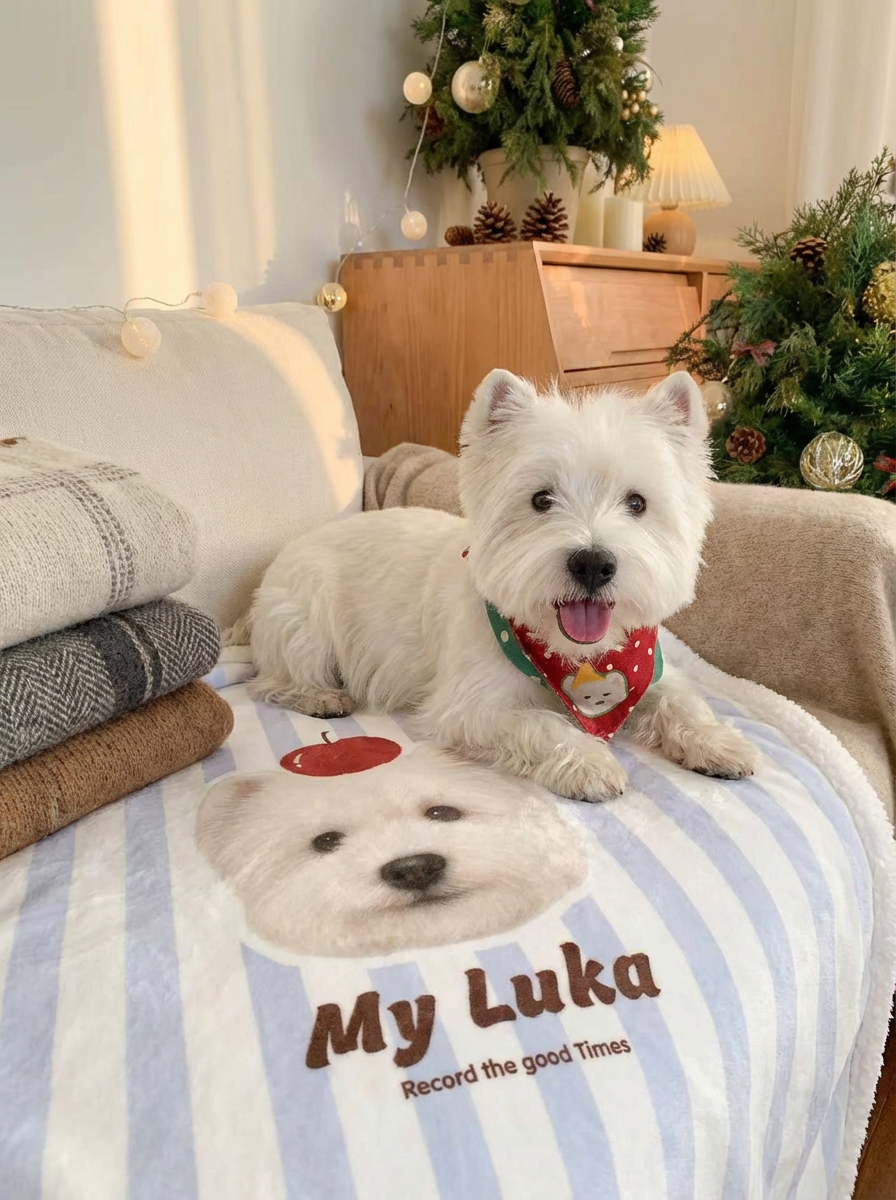 Custom Pet Portrait Blanket